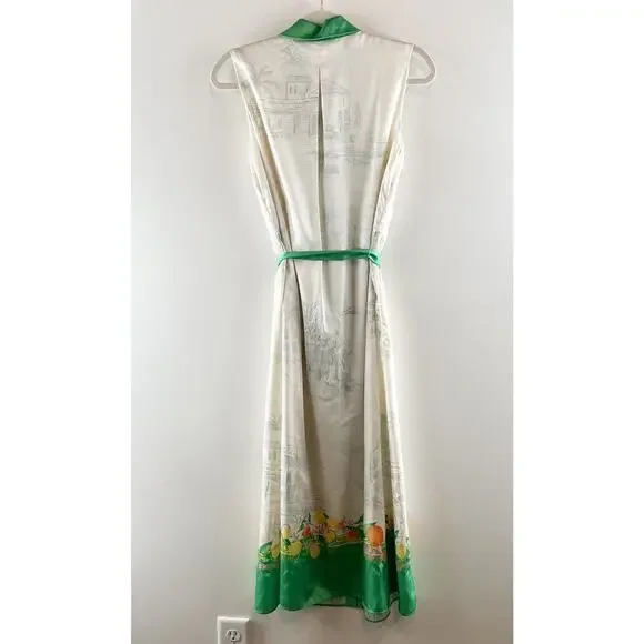 Current Air Anthropologie Sleeveless Button Up Shirt Dress Green White Small - Picture 4 of 5